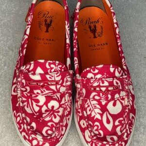 Cole Haan Red and White Floral Loafers